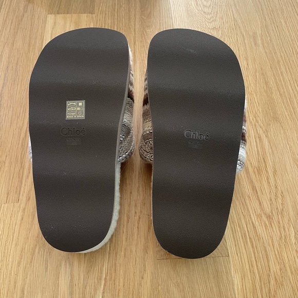 Authentic Chloe multi brown wavy slides Size 8 - Picture 4 of 8